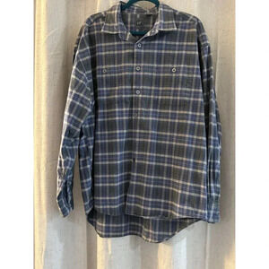 Men's Gap Blue Plaid Long Sleeve Button up Shirt - Size XL, Blue And Gray